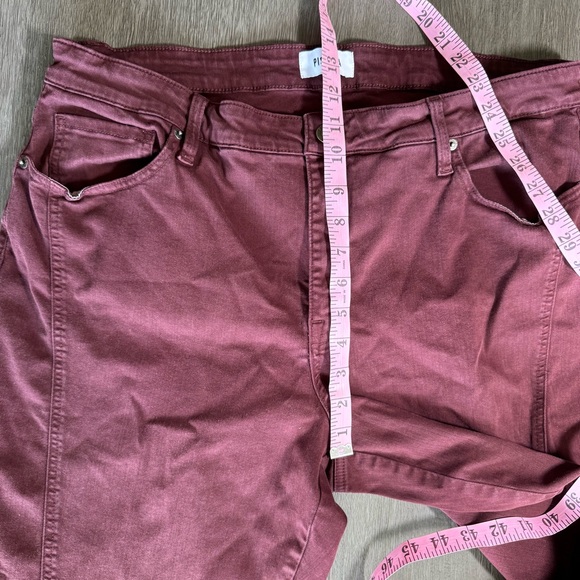 Pistola Skinny Audrey Moto Jeans Maroon Red Burgundy 18 W - Picture 9 of 10